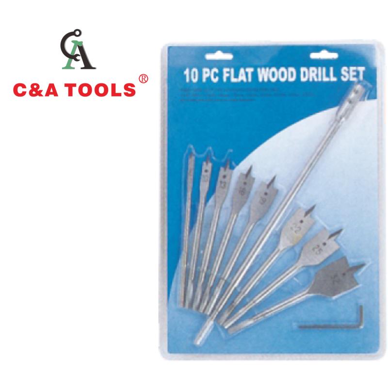 10 pcs Flat Wood Drills Set