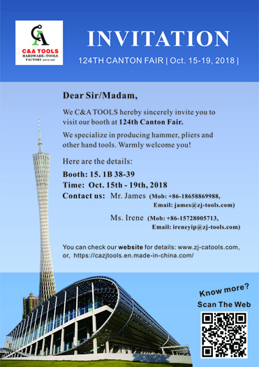 C&A TOOLS 124th Canton Fair Invitation